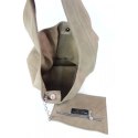 Włoski Zamszowy Worek Shopper Bag - Beż ciemny - W456TT2