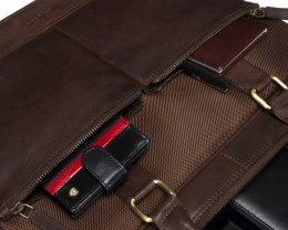 Męska, biznesowa torba na laptopa 15'' z dopinanym paskiem — Pierre Cardin