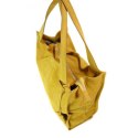 Duża zamszowa torba XXL Shopper bag ,worek Vera Pelle pojemny Miodowy - WK799GM