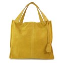 Duża zamszowa torba XXL Shopper bag ,worek Vera Pelle pojemny Miodowy - WK799GM